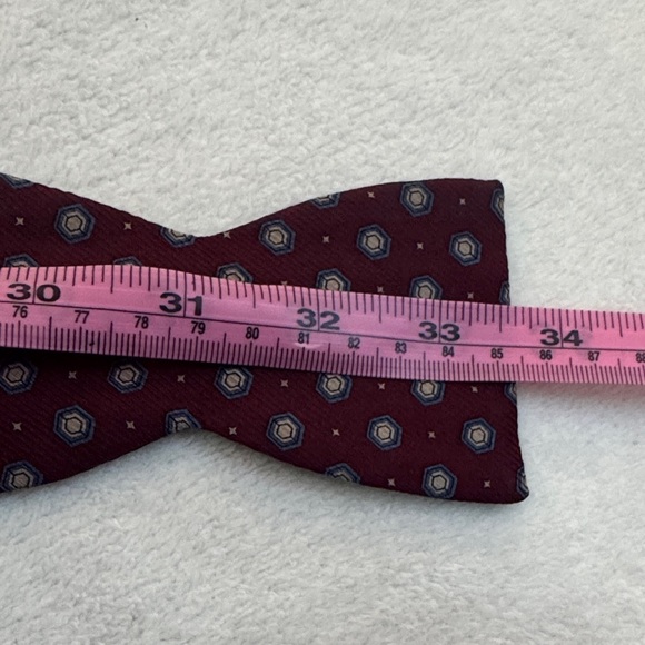 Classic Burgundy Polka Dot Silk Bow Tie by Beau Ties Ltd of Vermont - Picture 4 of 6